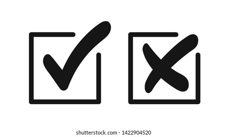 Bold Check Mark Cross Isolated On Stock Vector (Royalty Free ...