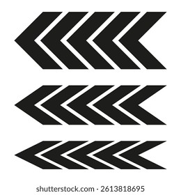 Bold chevron arrows. Vector style icon. Sharp black design. White background contrast.