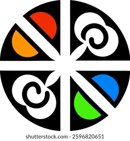 Bold Circular Design Vibrant Colors and Artistic Shapes for Creative Inspiration