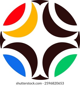 Bold Circular Design Vibrant Colors and Artistic Shapes for Creative Inspiration