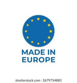 Fett gedrucktes Rundetikett mit klarer Angabe der Herkunft des Produkts aus Europa.