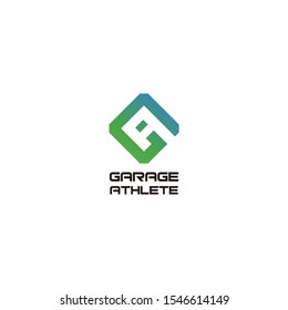 Bold and clean logo design of letter G and A with square shape and white background - EPS10 - Vector.