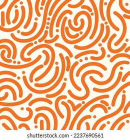 Bold and clean orange colored lines doodle simple minimalist square vector background isolated on plain white background. Wallpaper for social media post, website, banner, poster, brochure, and other.