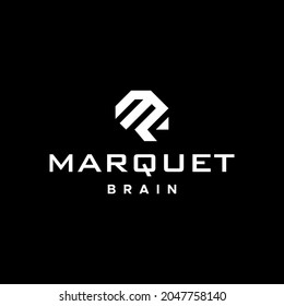 Logotipo audaz y claro sobre el cerebro y la letra M.
EPS 10, Vector.