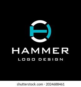 Bold and clear logo about hammer, letter H and circle.
EPS 10, Vector.