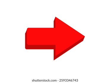 Bold and clear red arrow pointing right, ideal for directing attention or guiding users.