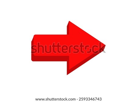 Bold and clear red arrow pointing right, ideal for directing attention or guiding users.