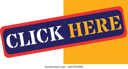 Bold click here button with red border on split background