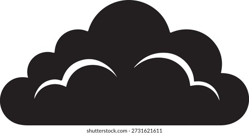 Icono de silueta de nube audaz para conceptos de Clima y cielo
