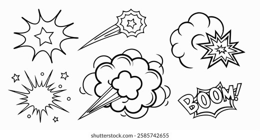 "Bold Cloud and Starburst Vectors for Eye-Catching Designs"
