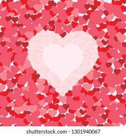 Bold Colored Heart Background - Illustration valentine's day card elegant festive vector with space for text. Symbols of tenderness and love.