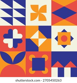 Collage de Formas geométricas modernas de colores llamativos