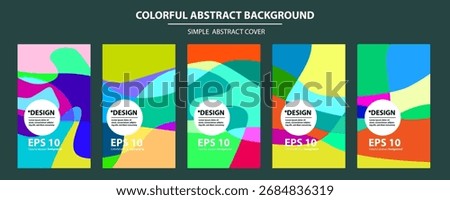 A bold, colorful abstract background featuring five gradient panels with fluid shapes and bright hues, ideal for modern covers, posters, and banners