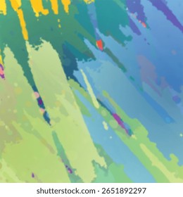 Fundo abstrato colorido e arrojado com traçado dinâmico do pincel e textura do splatter