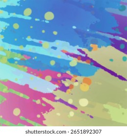 Fundo abstrato colorido e arrojado com traçado dinâmico do pincel e textura do splatter