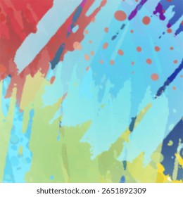 Fundo abstrato colorido e arrojado com traçado dinâmico do pincel e textura do splatter