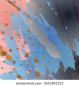 Fundo abstrato colorido e arrojado com traçado dinâmico do pincel e textura do splatter