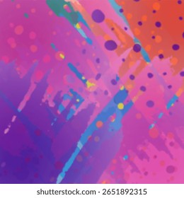 Fundo abstrato colorido e arrojado com traçado dinâmico do pincel e textura do splatter