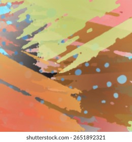 Fundo abstrato colorido e arrojado com traçado dinâmico do pincel e textura do splatter