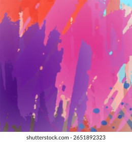 Fundo abstrato colorido e arrojado com traçado dinâmico do pincel e textura do splatter