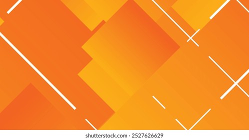 Ein gewagtes und farbenfrohes abstraktes Design mit geschichteten gelben und orangefarbenen Rechtecken, die von weißen Linien geschnitten werden. Ideal für moderne Hintergründe und Gestaltungselemente