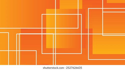 Ein gewagtes und farbenfrohes abstraktes Design mit geschichteten gelben und orangefarbenen Rechtecken, die von weißen Linien geschnitten werden. Ideal für moderne Hintergründe und Gestaltungselemente