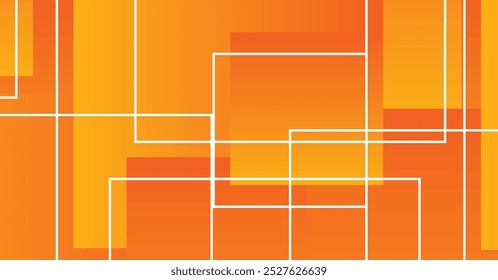 Um design abstrato arrojado e colorido com retângulos amarelo e laranja em camadas, intersetados por linhas brancas. Ideal para fundos modernos e elementos de design