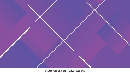 A bold and colorful abstract design featuring layered purple and blue rectangles, intersected by white lines. Ideal for modern backgrounds and design elements