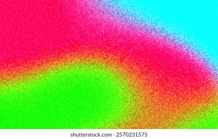 A bold and colorful abstract design featuring a crayon-like texture. The composition blends vibrant red, green, and blue hues with a soft gradient effect, creating a lively, artistic feel.