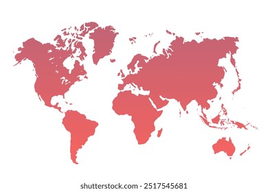 Bold and colorful blank world map vector .Minimalist and clean design.international,sign,art,region,city,contour,nation,infographic,political,concept,outline.