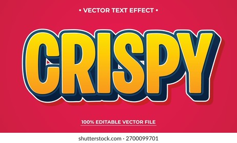 Bold Colorful CRISPY Text Effect with Shadow on Red Background