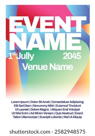 Bold  Colorful Gradient Event Poster Background. abstract gradient background event poster template vector illustration.