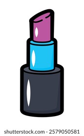 A bold and colorful lipstick icon in vibrant pop art style