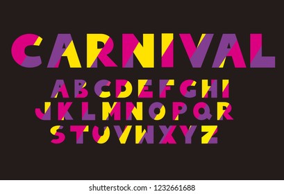 Bold colorful modern lettering vector. ABC alphabet design set.