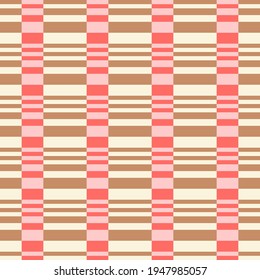 Bold Colorful Small Scale Optical Geo Horizontal Stripes Vector Seamless Pattern. Retro 70s Style Nostalgic Fashion Textile Background. Summer Resort Print. Micro Geometric Texture