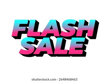 Bold, colorful text design featuring the words FLASH SALE in a gradient of pink and blue with a shadow effect, suitable for promotional materials