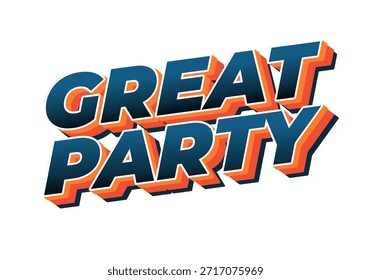 Diseño de texto atrevido y colorido con las palabras una gran fiesta.