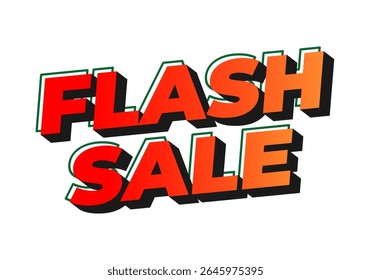 Bold, colorful text displaying FLASH SALE with a 3D effect, suitable for promotional materials