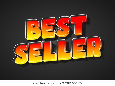 Gráfico de texto en negrita y colorido que muestra las palabras Best Seller en un degradado de rojo a amarillo sobre un fondo oscuro.
