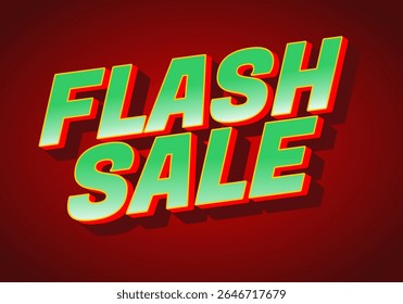 Bold and colorful text graphic featuring the words FLASH SALE in a 3D style against a red background