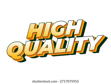 Un texto gráfico atrevido y colorido que presenta las palabras ALTA CALIDAD en un estilo tridimensional, enfatizando un diseño vibrante y moderno.