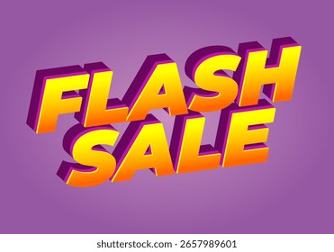 Bold, colorful text reading FLASH SALE in a 3D style on a purple background, conveying urgency and excitement for a promotional event