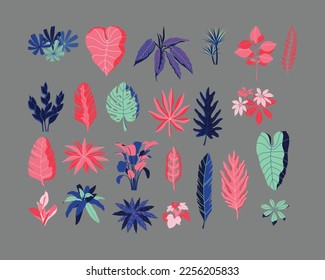 Bold Colors Patterned Poppy Floral IllustrationV