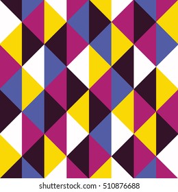 Bold colors pop art triangle pattern. Abstract geometric design background.