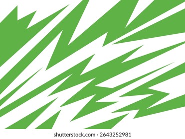 Bold, colourful design with spiky elements and a playful zigzag line motif