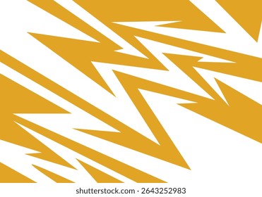 Bold, colourful design with spiky elements and a playful zigzag line motif