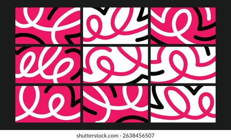 Bold comic-style radial spiral effects in bright contrasting tones, ideal for pop art backgrounds and media graphics.