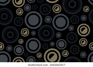 Bold concentric circle artwork with rings tracery seamless patterns in earthy dark colors
