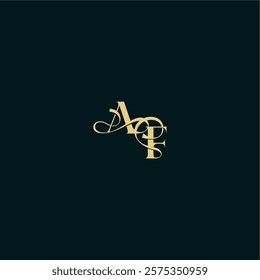 bold concept design elegant and curvy style monogram AF wedding logo initial letter