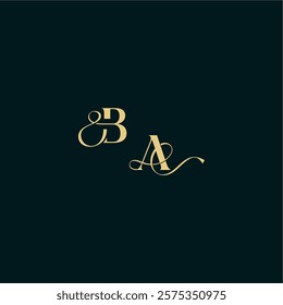 bold concept design elegant and curvy style monogram BA wedding logo initial letter